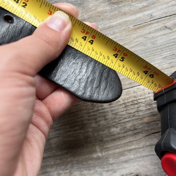 Levi Strauss Belt Leather Dark Brown Silver Square Buckle Name Logo 38/95 - Picture 6 of 10